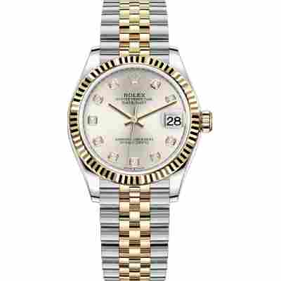 ROLEX DATEJUST 31 YELLOW GOLD&STEEL SILVER DIAL JUBILEE AUTOMATIC REF: 278273