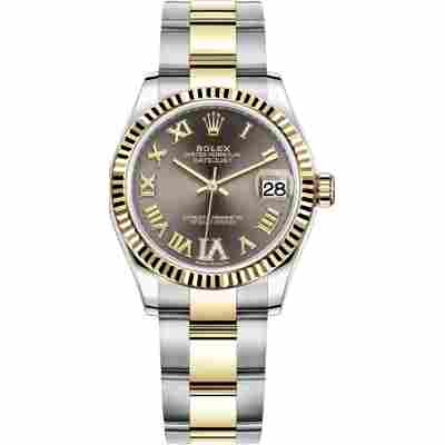 ROLEX DATEJUST 31 YELLOW GOLD&STEEL BROWN DIAL OYSTER AUTOMATIC REF: 278273