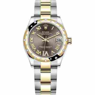 ROLEX DATEJUST 31 YELLOW GOLD&STEEL BROWN DIAL JUBILEE AUTOMATIC REF: 278273RBR