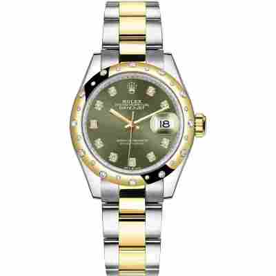 ROLEX DATEJUST 31 YELLOW GOLD&STEEL OLIVE DIAL OYSTER AUTOMATIC REF: 278273RBR
