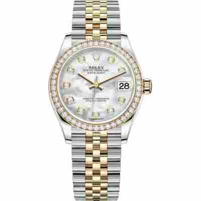 ROLEX DATEJUST 31 YELLOW GOLD&STEEL MOP JUBILEE DIAMOND BEZEL REF: 278383RBR