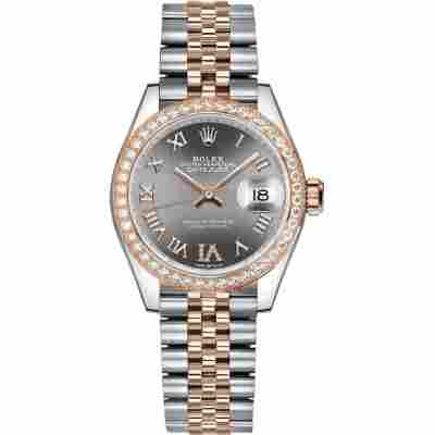 ROLEX DATEJUST 31 ROSE GOLD&STEEL RHODIUM DIAL JUBILEE DIAMOND REF: 278381RBR