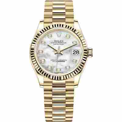 ROLEX DATEJUST 31 YELLOW GOLD&STEEL MOP DIAL PRESIDENT REF: 278278