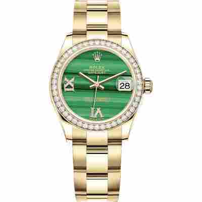 ROLEX DATEJUST 31 YELLOW GOLD&STEEL GREEN DIAL OYSTER REF: 278288RBR