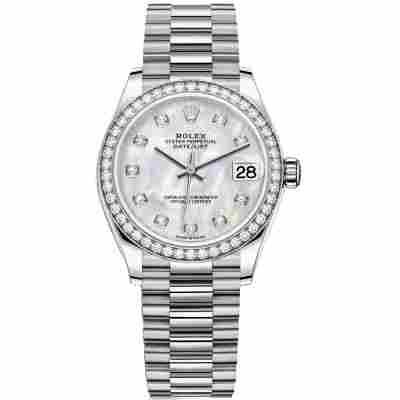 ROLEX DATEJUST 31 WHITE GOLD&STEEL MOP DIAL PRESIDENT REF: 278289RBR
