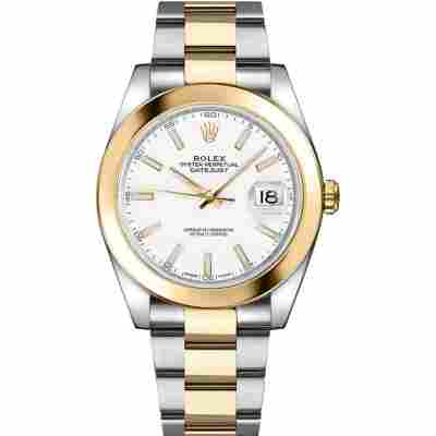 ROLEX DATEJUST 41 YELLOW GOLD&STEEL WHITE DIAL OYSTER AUTOMATIC REF: 126303