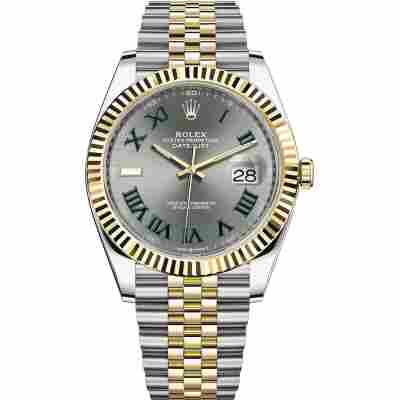 ROLEX DATEJUST 41 YELLOW GOLD&STEEL WIMBLEDON DIAL JUBILEE REF: 126333