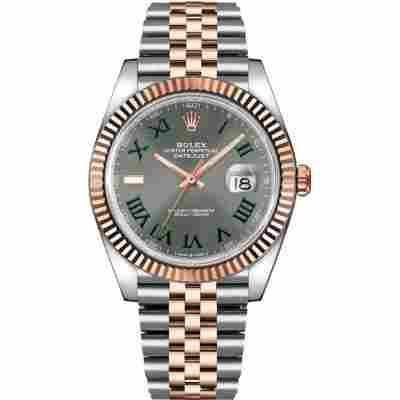 ROLEX DATEJUST 41 ROSE GOLD&STEEL WIMBLEDON DIAL JUBILEE REF: 126331