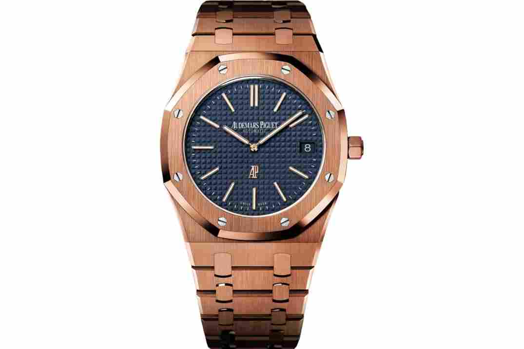 AUDEMARS PIGUET ROYAL OAK 41MM ROSE GOLD BLUE DIAL REF: 15400OR.OO.1220OR.03