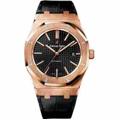 AUDEMARS PIGUET ROYAL OAK 41MM ROSE GOLD LEATHER STRAP REF: 15400OR.OO.D002CR.01