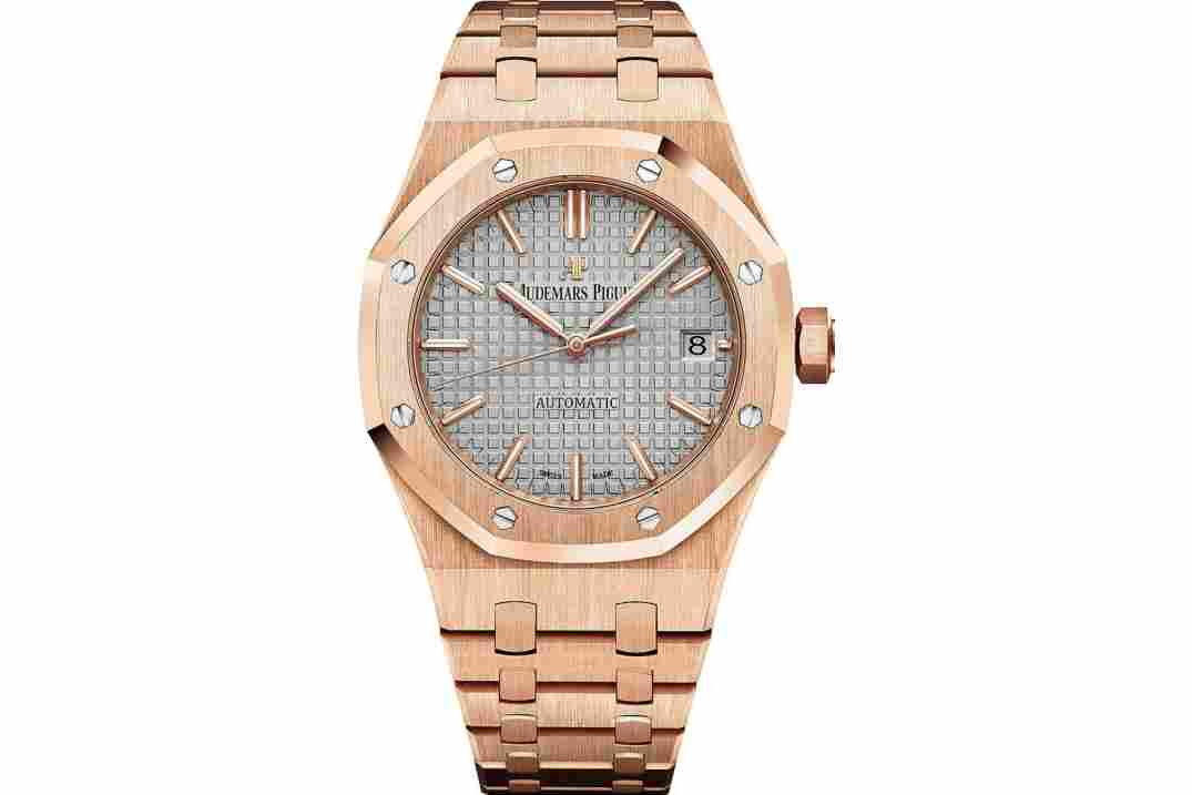 AUDEMARS PIGUET ROYAL OAK 37MM ROSE GOLD GREY DIAL REF: 15450OR.OO.1256OR.01