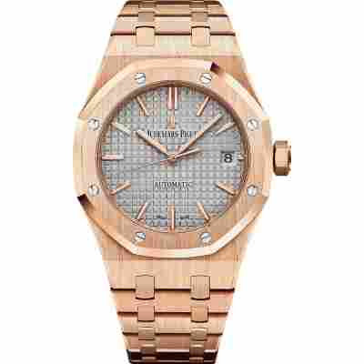 AUDEMARS PIGUET ROYAL OAK 37MM ROSE GOLD GREY DIAL REF: 15450OR.OO.1256OR.01