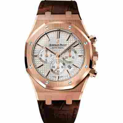 AUDEMARS PIGUET ROYAL OAK 41MM CHRONOGRAPH ROSE GOLD SILVER DIAL REF: 26320OR.OO.D088CR.01