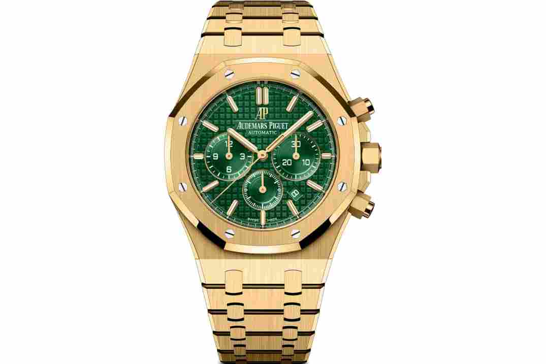 AUDEMARS PIGUET ROYAL OAK 41MM CHRONOGRAPH YELLOW GOLD GREEN DIAL REF: 26331BA.OO.1220BA.02