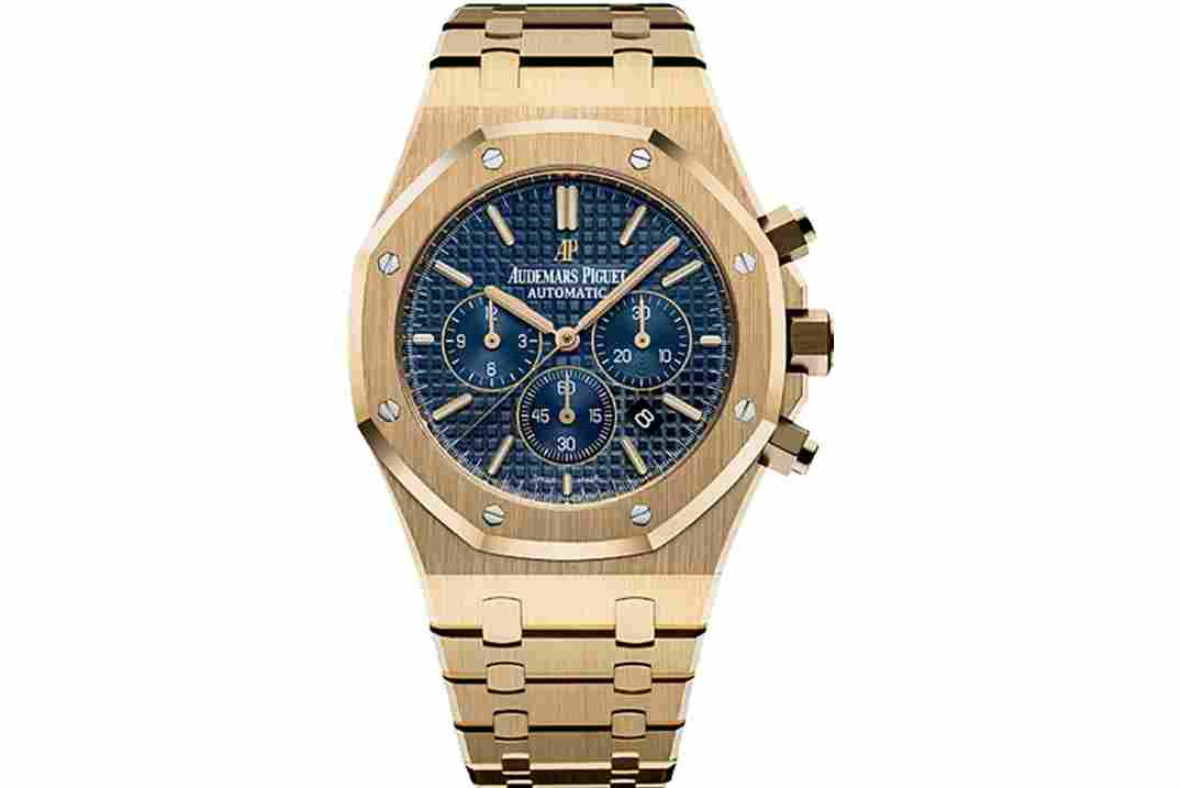 AUDEMARS PIGUET ROYAL OAK 41MM CHRONOGRAPH YELLOW GOLD BLUE DIAL REF: 26320BA.OO.1220BA.02