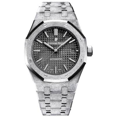 AUDEMARS PIGUET ROYAL OAK 37MM FROSTED WHITE GOLD GREY DIAL REF: 15454BC.GG.1259BC.03