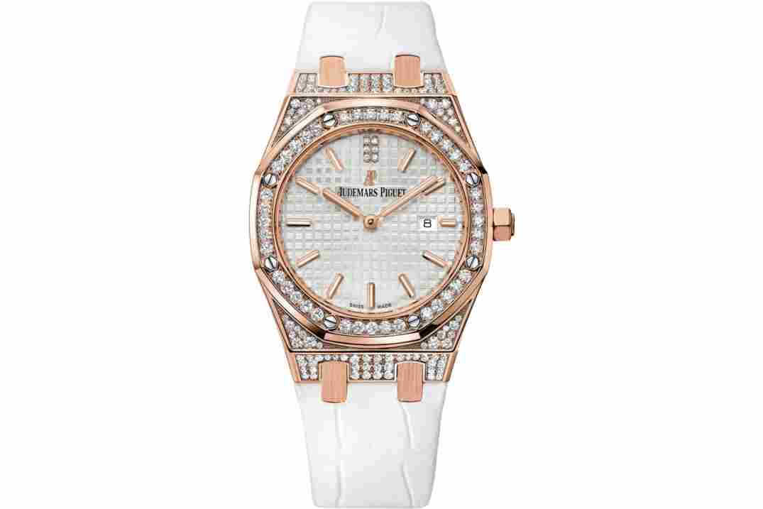 AUDEMARS PIGUET ROYAL OAK LADY 33MM ROSE GOLD WHITE DIAL REF: 67652OR.ZZ.D011CR.01