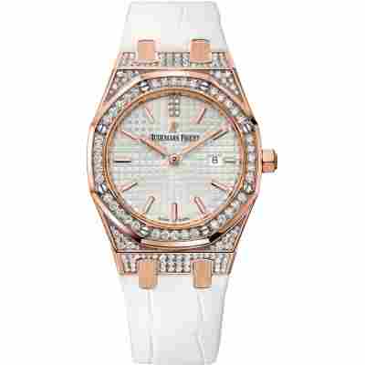 AUDEMARS PIGUET ROYAL OAK LADY 33MM ROSE GOLD WHITE DIAL REF: 67652OR.ZZ.D011CR.01