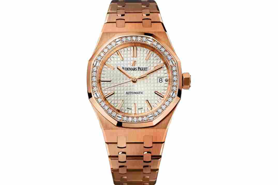 AUDEMARS PIGUET ROYAL OAK LADY 37MM ROSE GOLD DIAMOND BEZEL REF: 15451OR.ZZ.1256OR.01