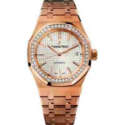 AUDEMARS PIGUET ROYAL OAK LADY 37MM ROSE GOLD DIAMOND BEZEL REF: 15451OR.ZZ.1256OR.01