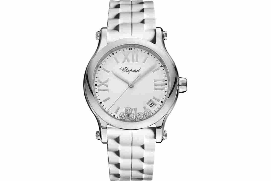 CHOPARD HAPPY SPORT 36MM DIAMONDS STEEL QUARTZ REF: 278582-3001