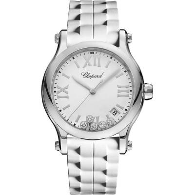CHOPARD HAPPY SPORT 36MM DIAMONDS STEEL QUARTZ REF: 278582-3001