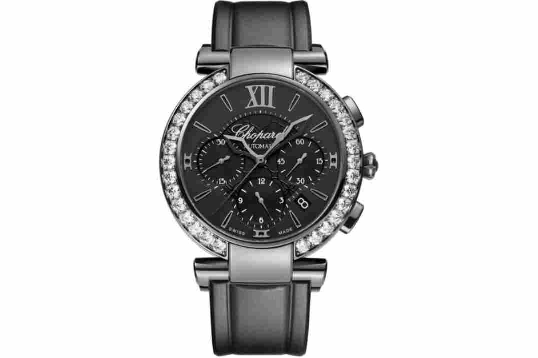 CHOPARD IMPERIALE CHRONOGRAPH 40MM STEEL BLACK DIAL AUTOMATIC REF: 388549/3008