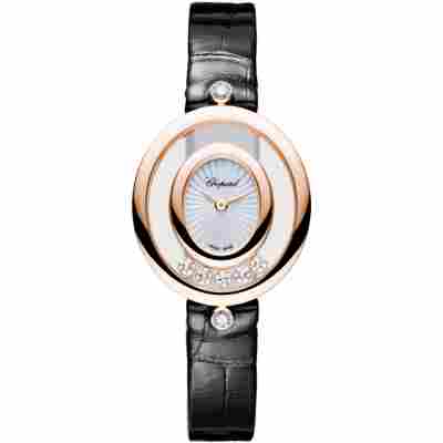 CHOPARD HAPPY DIAMONDS 28.8MM SILVER DIAL ROSE GOLD QUARTZ REF: 204305-5301