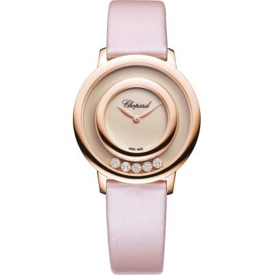 CHOPARD HAPPY DIAMONDS 38MM ROSE STONE DIAL ROSE GOLD QUARTZ REF: 209429-5106