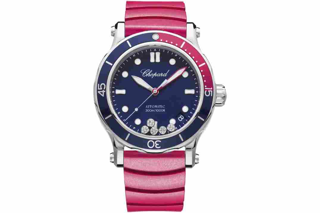 CHOPARD HAPPY DIAMONDS 40MM BLUE DIAL STEEL AUTOMATIC REF: 278587-3002