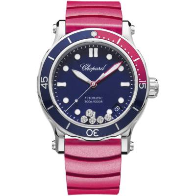 CHOPARD HAPPY DIAMONDS 40MM BLUE DIAL STEEL AUTOMATIC REF: 278587-3002