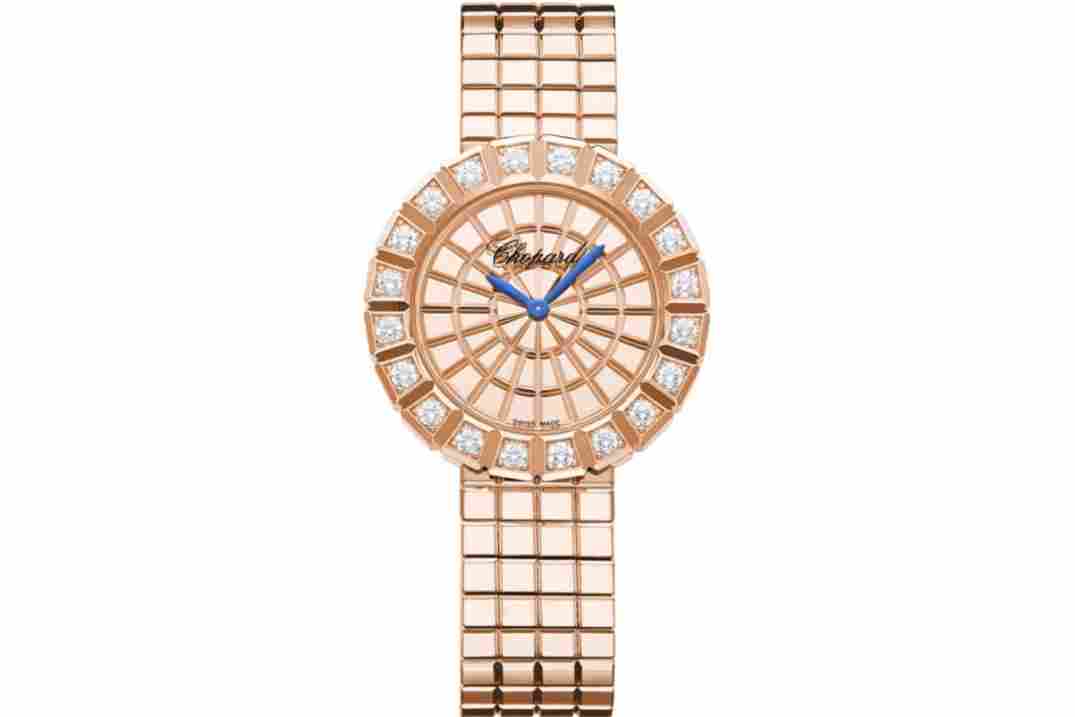 CHOPARD ICE CUBE 36MM ROSE GOLD DIAMOND LADIES WATCH QUARTZ REF: 104015-5001 