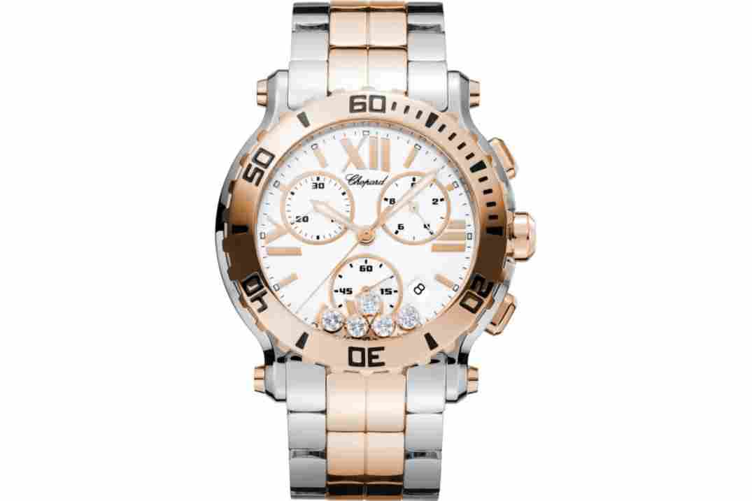 CHOPARD HAPPY SPORT 42MM STEEL&ROSE GOLD WHITE DIAL QUARTZ REF: 288499-6002