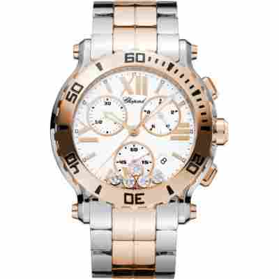 CHOPARD HAPPY SPORT 42MM STEEL&ROSE GOLD WHITE DIAL QUARTZ REF: 288499-6002