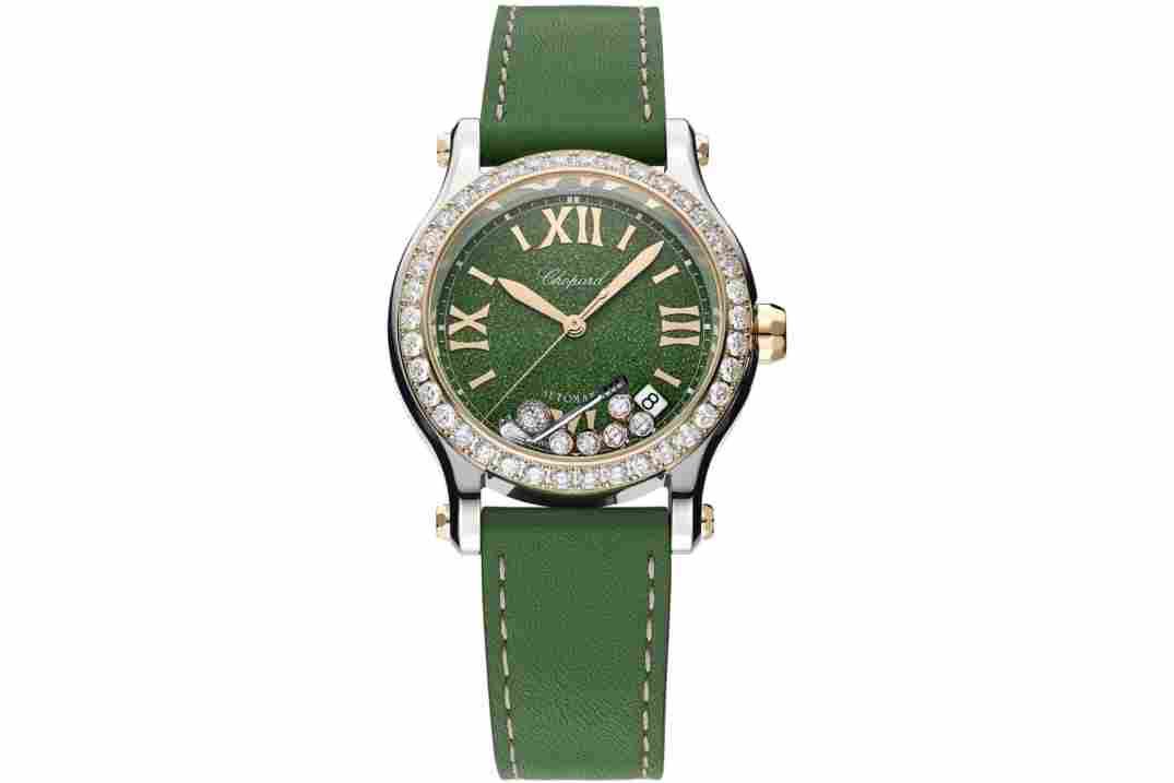 CHOPARD HAPPY HOUR 36MM YELLOW GOLD&STEEL GREEN DIAL REF: 278559-6023