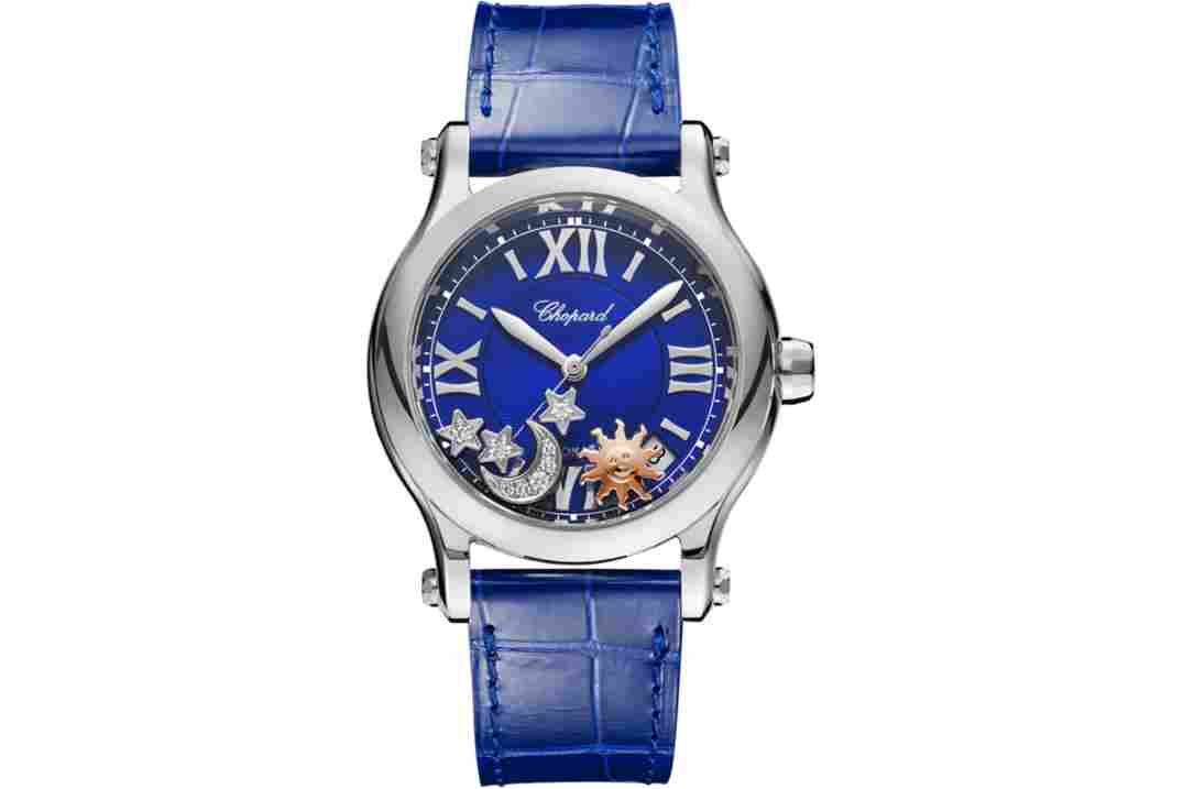 CHOPARD HAPPY HOUR 36MM STEEL BLUE DIAL AUTOMATIC REF: 	278559-3011