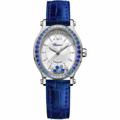 CHOPARD HAPPY HOUR 29MM WHITE GOLD DIAMONDS&SAPPHIRE BEZEL REF: 	275362-1003