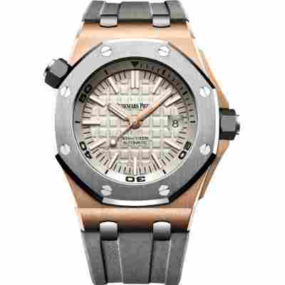 AUDEMARS PIGUET ROYAL OAK OFFSHORE DIVER 42MM ROSE GOLD GREY DIAL REF: 15711OI.OO.A006CA.01