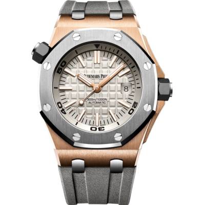 AUDEMARS PIGUET ROYAL OAK OFFSHORE DIVER 42MM ROSE GOLD GREY DIAL REF: 15711OI.OO.A006CA.01