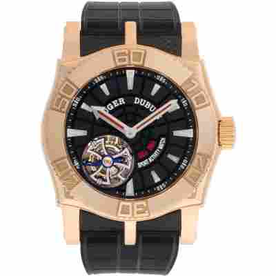 ROGER DUBUIS EASY DIVER 44MM ROSE GOLD RUBBER BLACK REF: SE48 02 5 K9.53