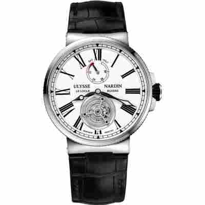 ULYSSE NARDIN MAXI MARINE TOURBILLION 43MM STEEL WHITE DIAL REF: 1283-181/EO