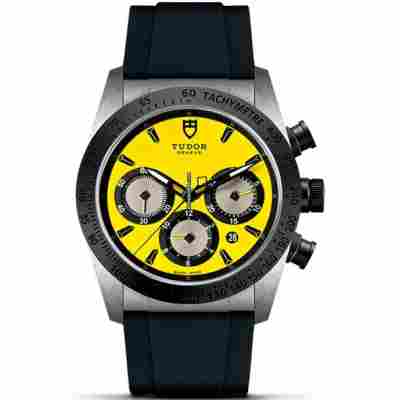 TUDOR FASTRIDER 42MM CHRONOGRAPH YELLOW DIAL REF: 42010n-0007