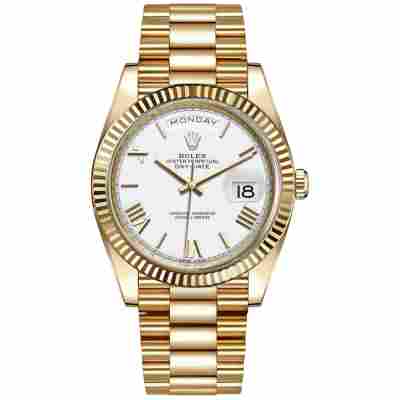 ROLEX DAY-DATE 40 YELLOW GOLD WHITE ROMAN DIAL PRESIDENT REF: 228238