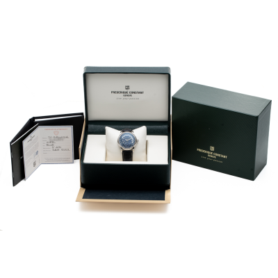 FREDERIQUE CONSTANT CLASSIC WORLDTIMER 42MM BLUE DIAL NEW 2022 REF: FC.718NWM4M6