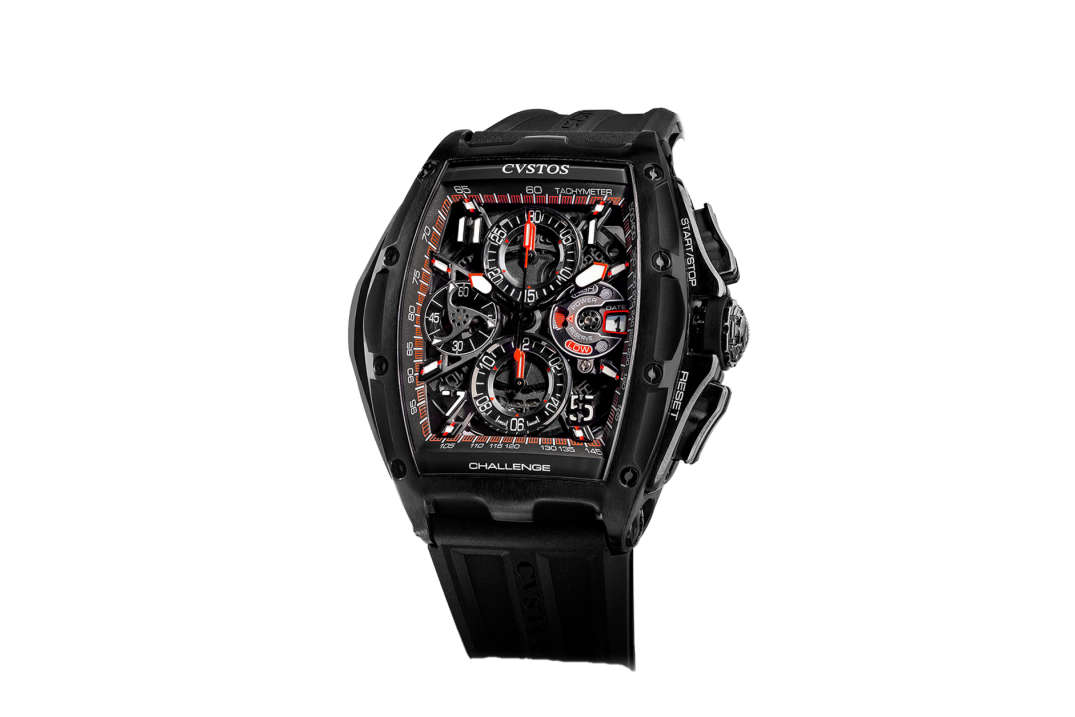 CVSTOS CHRONO BLACK STEEL 41MM BLACK-RED REF: B00107.4102004