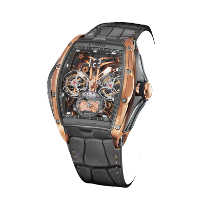 CVSTOS DOUBLE TOURBILLON CHALLENGE RED GOLD BRANCARD 41MM REF: 2