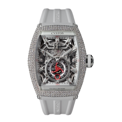 CVSTOS JETLINER PS STEEL DIAMOND FULL SETTING WHITE 41MM REF: A00103.4100001