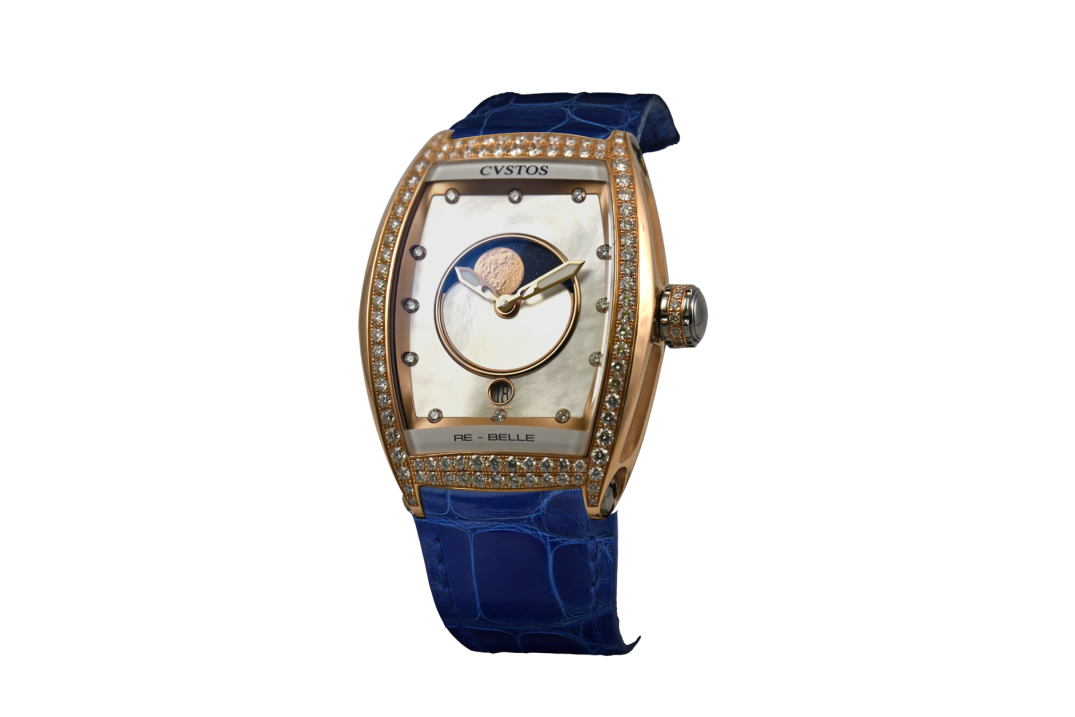CVSTOS RE-BELLE MOON 5N RED GOLD / DIAMOND 1 ROW WHITE MOP 36MM REF: D00109.3620002