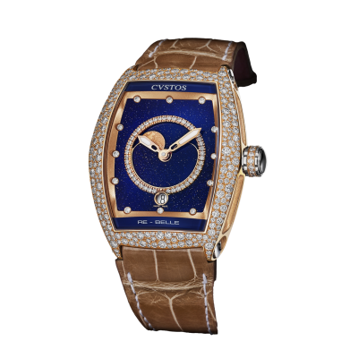 CVSTOS RE-BELLE MOON 5N RED GOLD / DIAMOND SNOW SETTING BLUE AVENTURINE 36MM REF: D00109.3623001