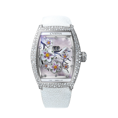 CVSTOS RE-BELLE SAKURA STEEL / DIAMOND SNOW SETTING WHITE MOP 36MM REF: D00108.3600002